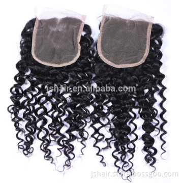 aliexpress 4X4 curly cheap human hair lace closure with baby hair